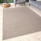 Beige Low Pile Solid Rug