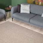 Beige Low Pile Solid Rug