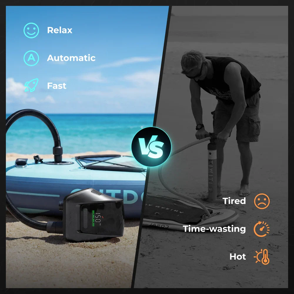 Flextail EVO SUP PUMP 200 With Battery - Fast SUP Inflation