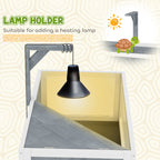 Wooden Tortoise House with Storage Shelf, Clear Observation Windows