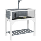 Wooden Tortoise House with Storage Shelf, Clear Observation Windows