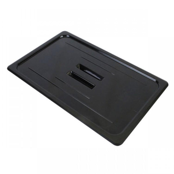 GN 1/1 Full Size Polycarbonate Black Food Pan Lid with Handle Default Title