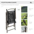 6 Pcs Bistro Set, Texteline-Black