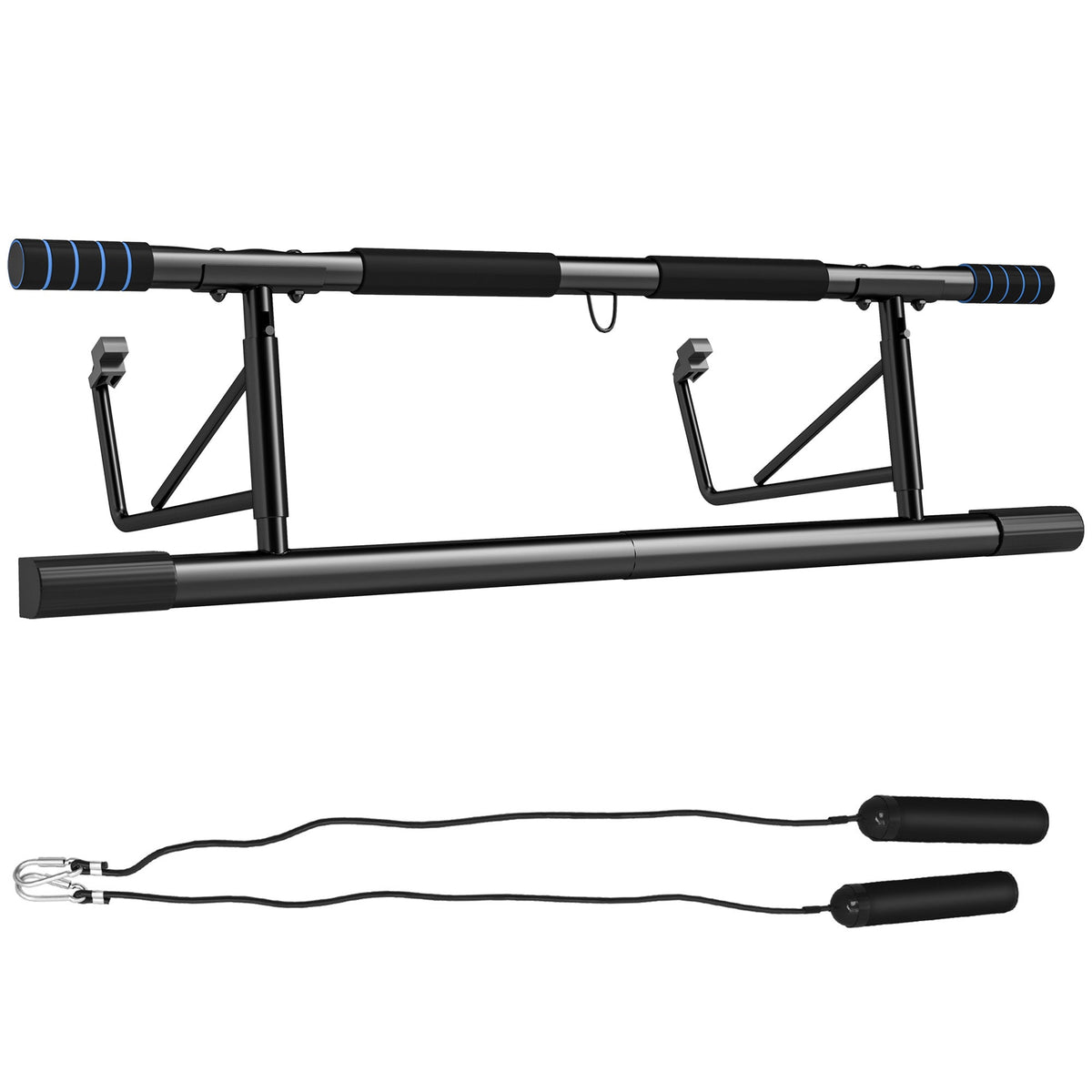 Pull-Up Bar Doorway Push Up Stand w/ Resistance Bands for Home Gym 100L x 38W x 27H cm