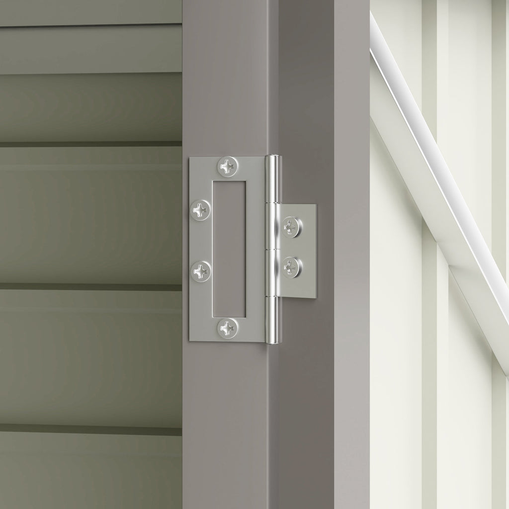 8 x 4FT Metal Garden Storage Shed with Double Doors, Light Grey