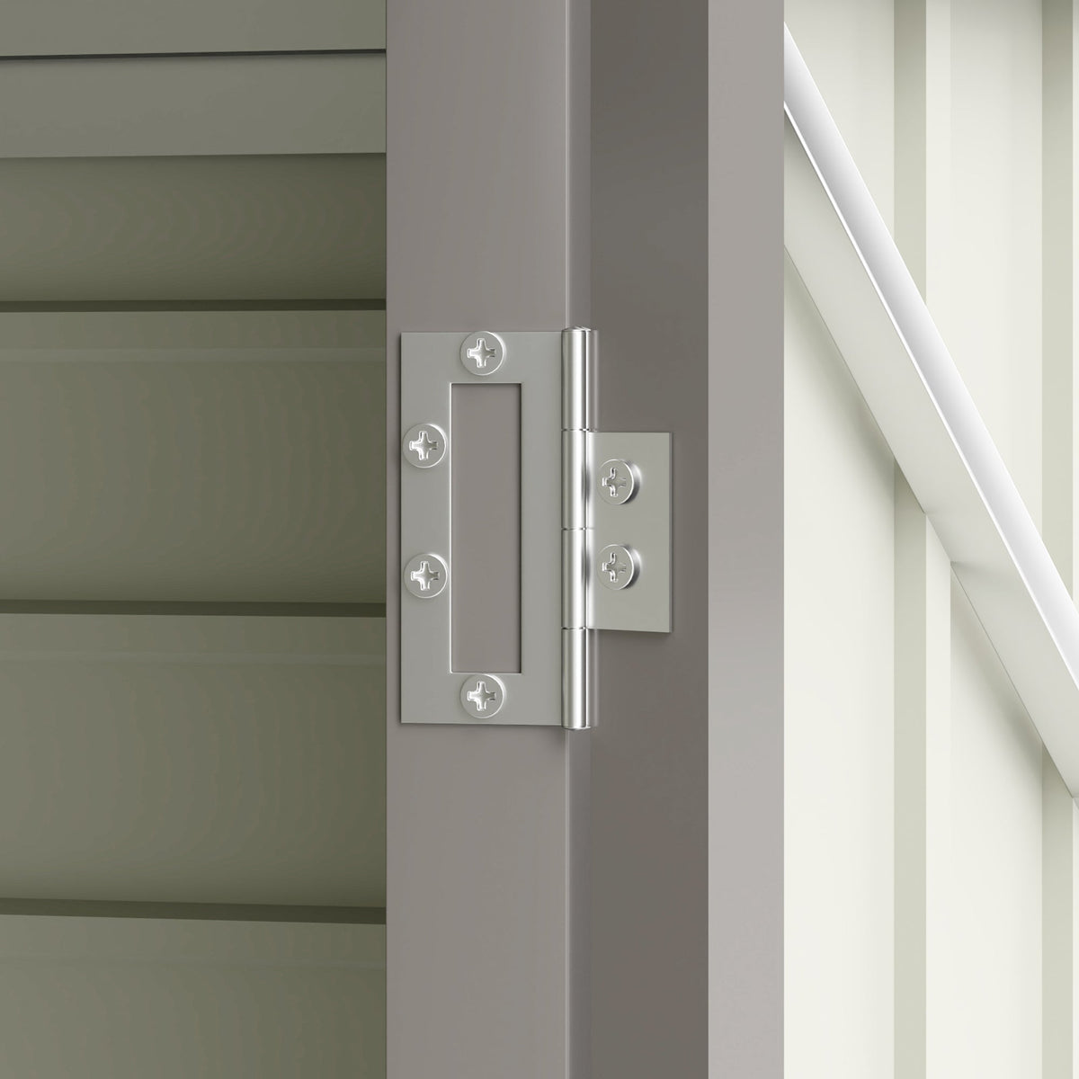 8 x 4FT Metal Garden Storage Shed with Double Doors, Light Grey