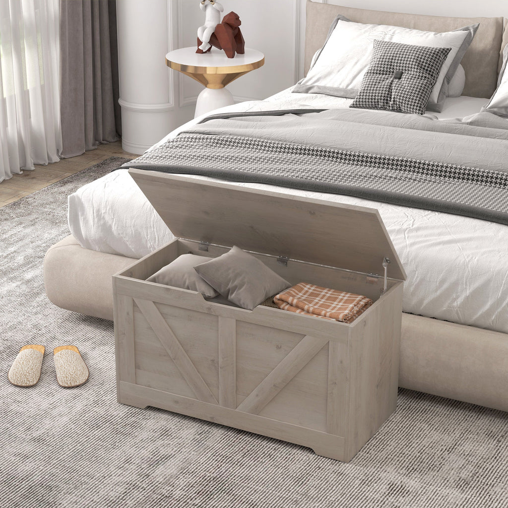 Storage Trunk for Living Room, with Safety Hinges, 80cm