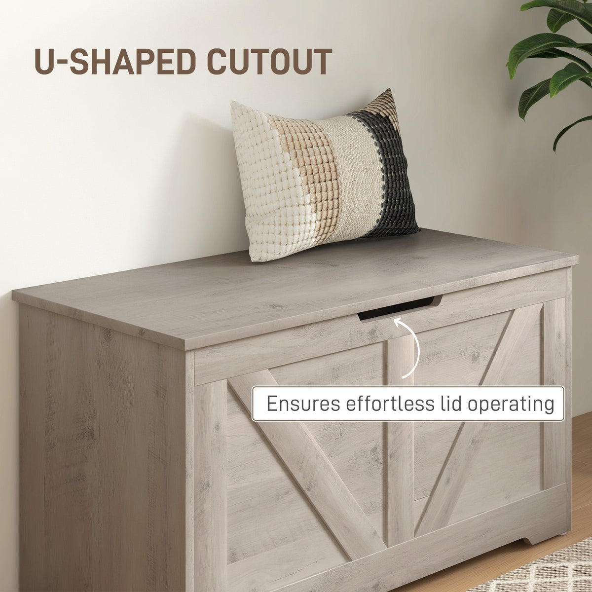 Storage Trunk for Living Room, with Safety Hinges, 80cm