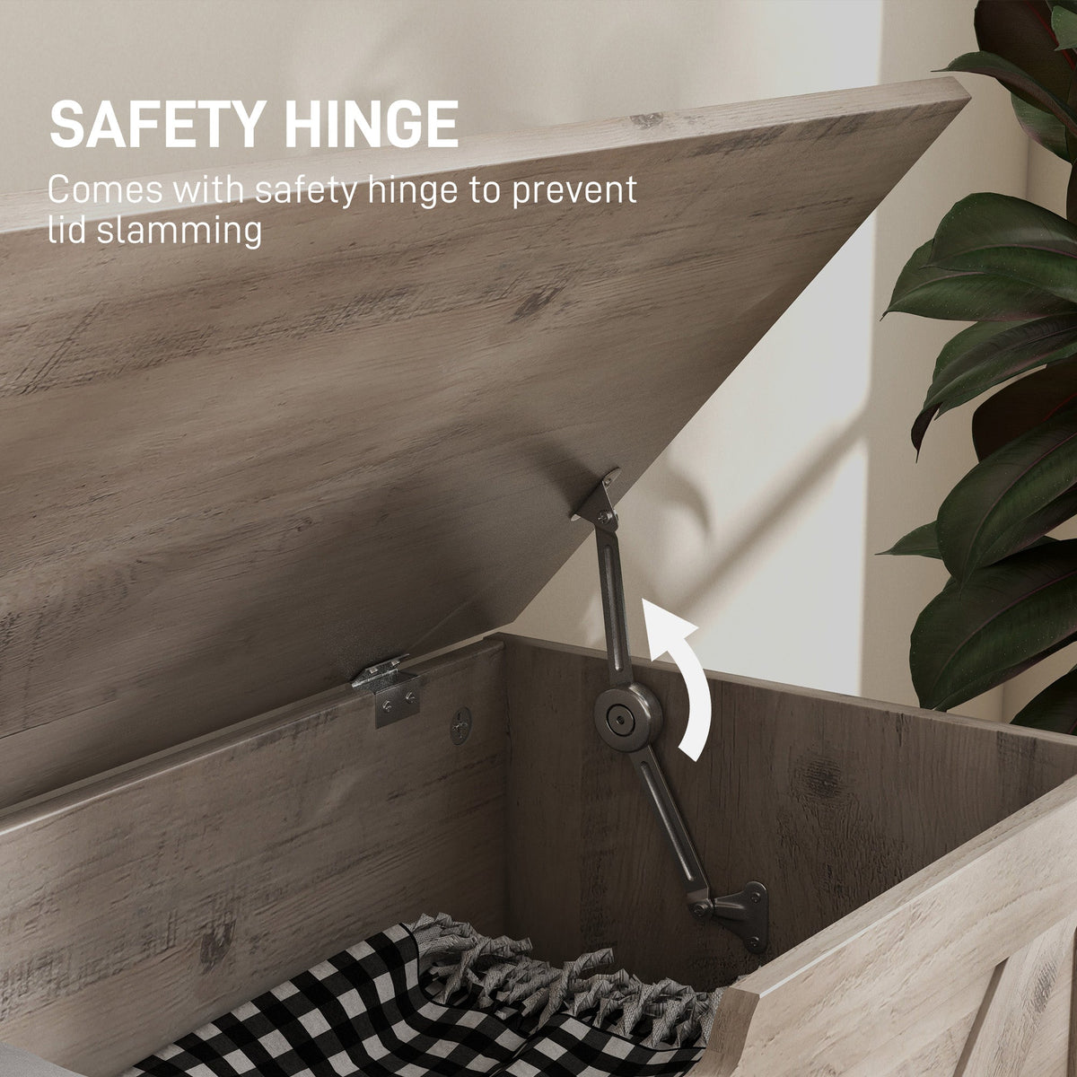 Storage Trunk for Living Room, with Safety Hinges, 80cm