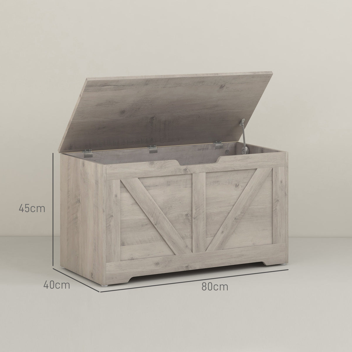 Storage Trunk for Living Room, with Safety Hinges, 80cm