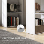 120cm Modern Computer Desk Bookshelf Study Table Workstation PC Laptop Writing Home Office 6 Shelves, White
