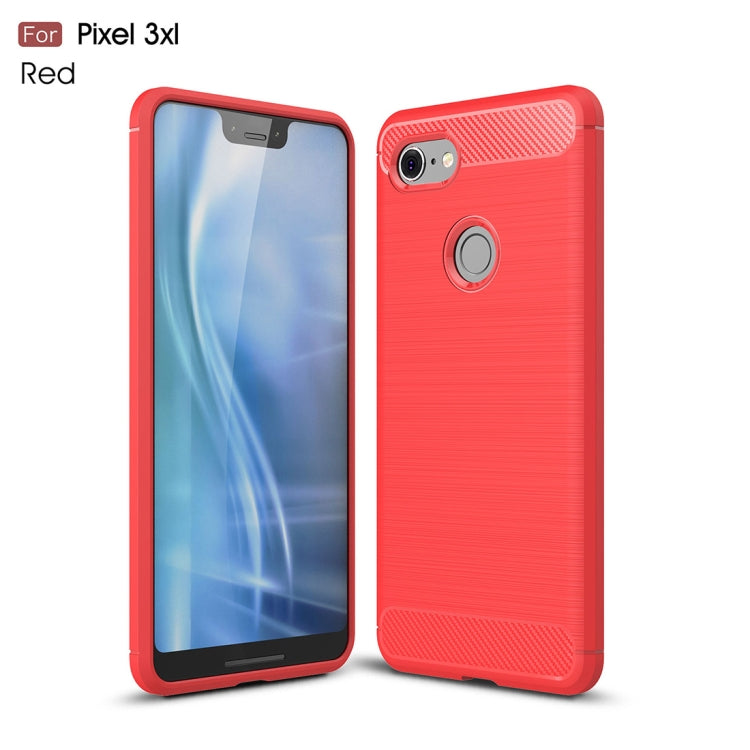 Brushed Texture Carbon Fiber Shockproof TPU Case for Google Pixel 3 XL – Shockproof, TPU, For Google Pixel 3 XL