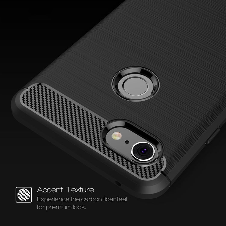 Brushed Texture Carbon Fiber Shockproof TPU Case for Google Pixel 3 XL – Shockproof, TPU, For Google Pixel 3 XL