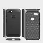 Brushed Texture Carbon Fiber Shockproof TPU Case for Google Pixel 3 XL – Shockproof, TPU, For Google Pixel 3 XL