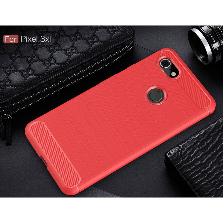 Brushed Texture Carbon Fiber Shockproof TPU Case for Google Pixel 3 XL – Shockproof, TPU, For Google Pixel 3 XL