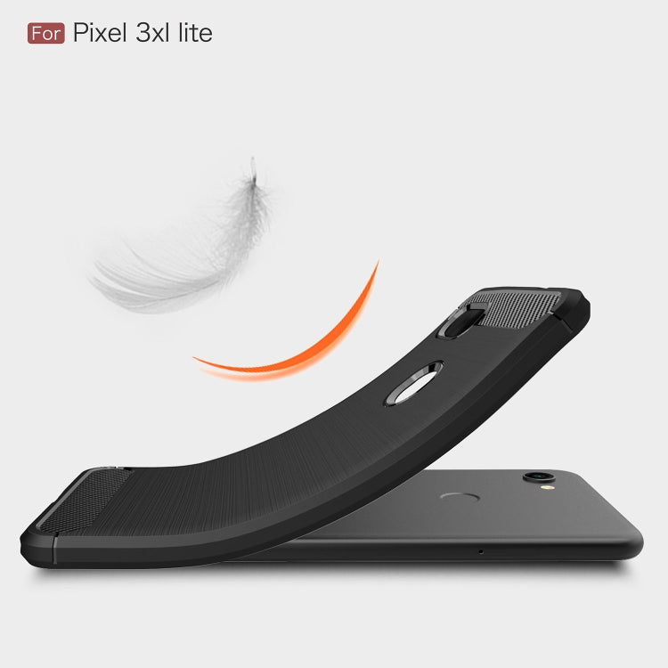 Brushed Texture Carbon Fiber Shockproof TPU Case for Google Pixel 3XL Lite – Shockproof, TPU, For Google Pixel 3XL Lite