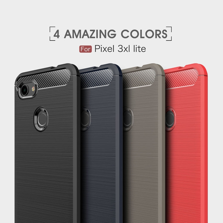 Brushed Texture Carbon Fiber Shockproof TPU Case for Google Pixel 3XL Lite – Shockproof, TPU, For Google Pixel 3XL Lite