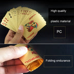Creative Frosted Back Texture Plastic From Vegas to Macau Playing Cards Texas Poker with Wooden Gift Box, Golden Dollar Wooden Gift Box, Golden Tattice Gift Box – Waterproof