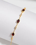 Complete Set - Garnet Jewellery Set in 18k Gold Vermeil