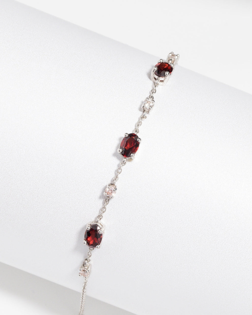 Garnet Bracelet in Sterling Silver