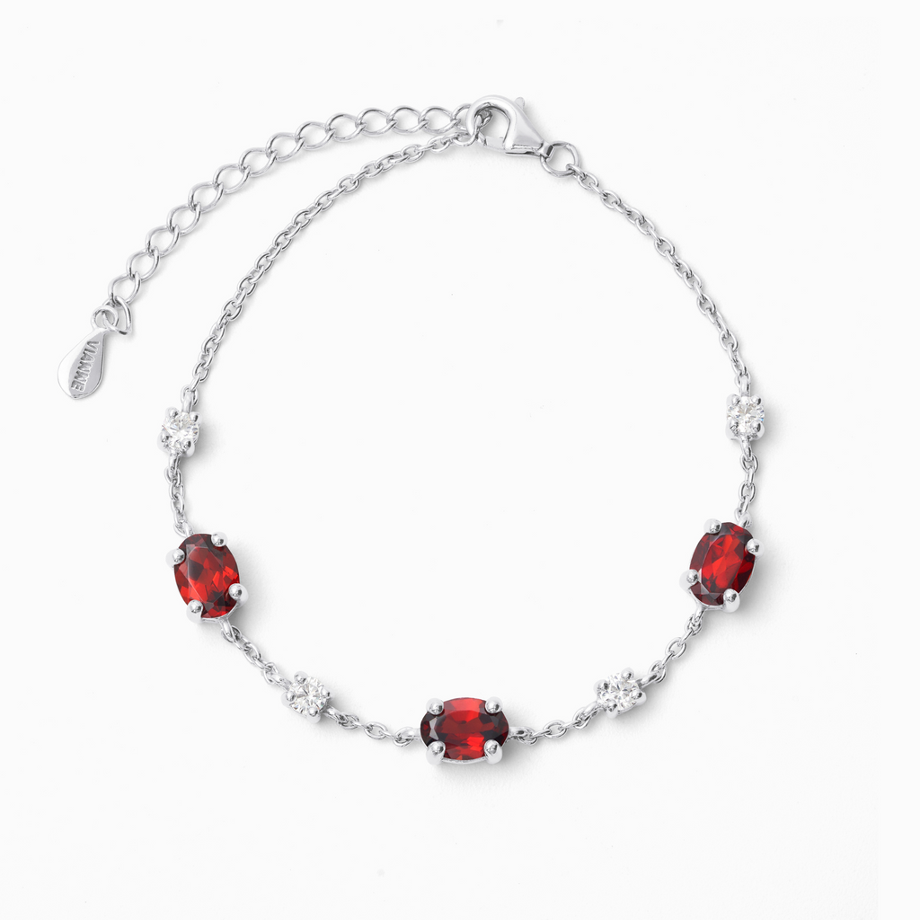 Garnet Bracelet in Sterling Silver