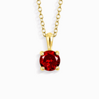 Garnet Solitaire Pendant Necklace in 18k Gold Vermeil