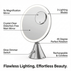 Vanity Face Mirror in Chrome