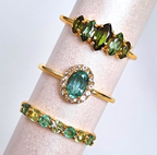 Emerald & Peridot Half Eternity Band in 18K Gold Vermeil