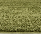 Washable Olive Green Shaggy Rug
