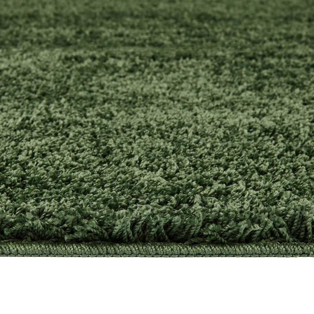 Washable Forest Green Shaggy Rug