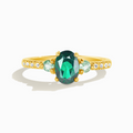 Green Topaz and Green Tourmaline Ring in 18k Gold Vermeil