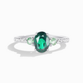 Green Topaz and Green Tourmaline Ring in Sterling Silver
