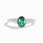 Green Topaz and Green Tourmaline Ring in Sterling Silver