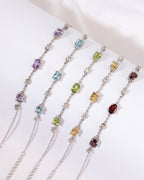 Garnet Bracelet in Sterling Silver