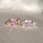 Aurelia Pink Sapphire Ring in Sterling Silver
