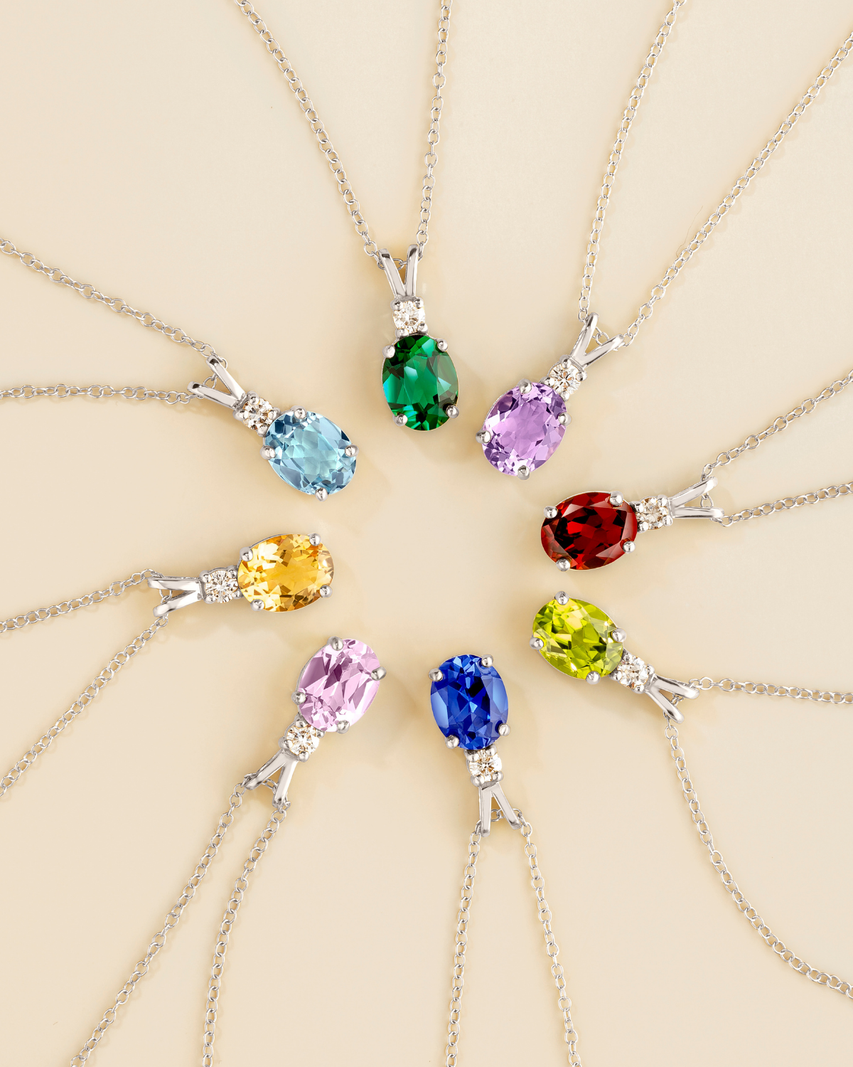 Blue Sapphire Pendant Necklace in Sterling Silver