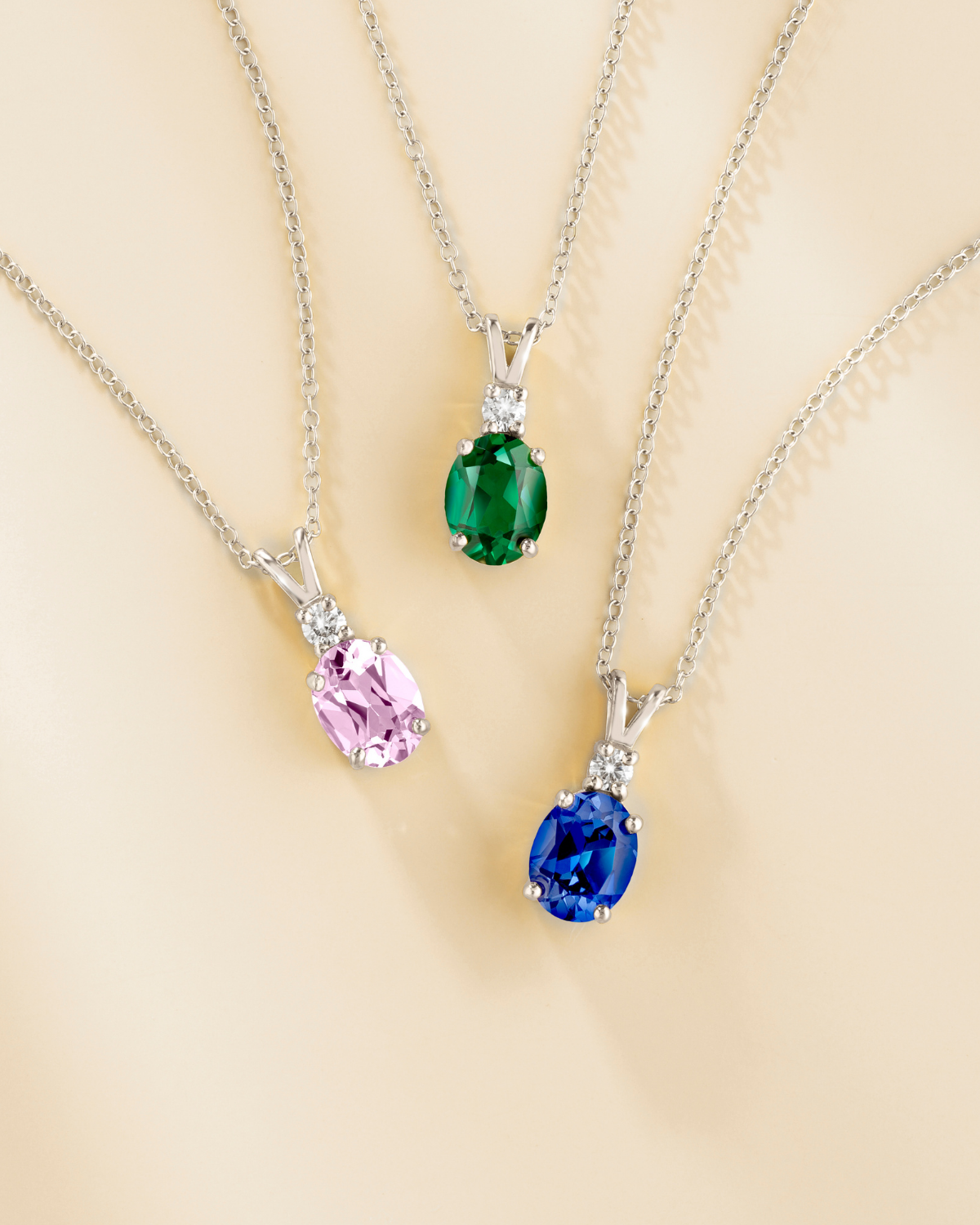 Emerald Pendant Necklace in Sterling Silver
