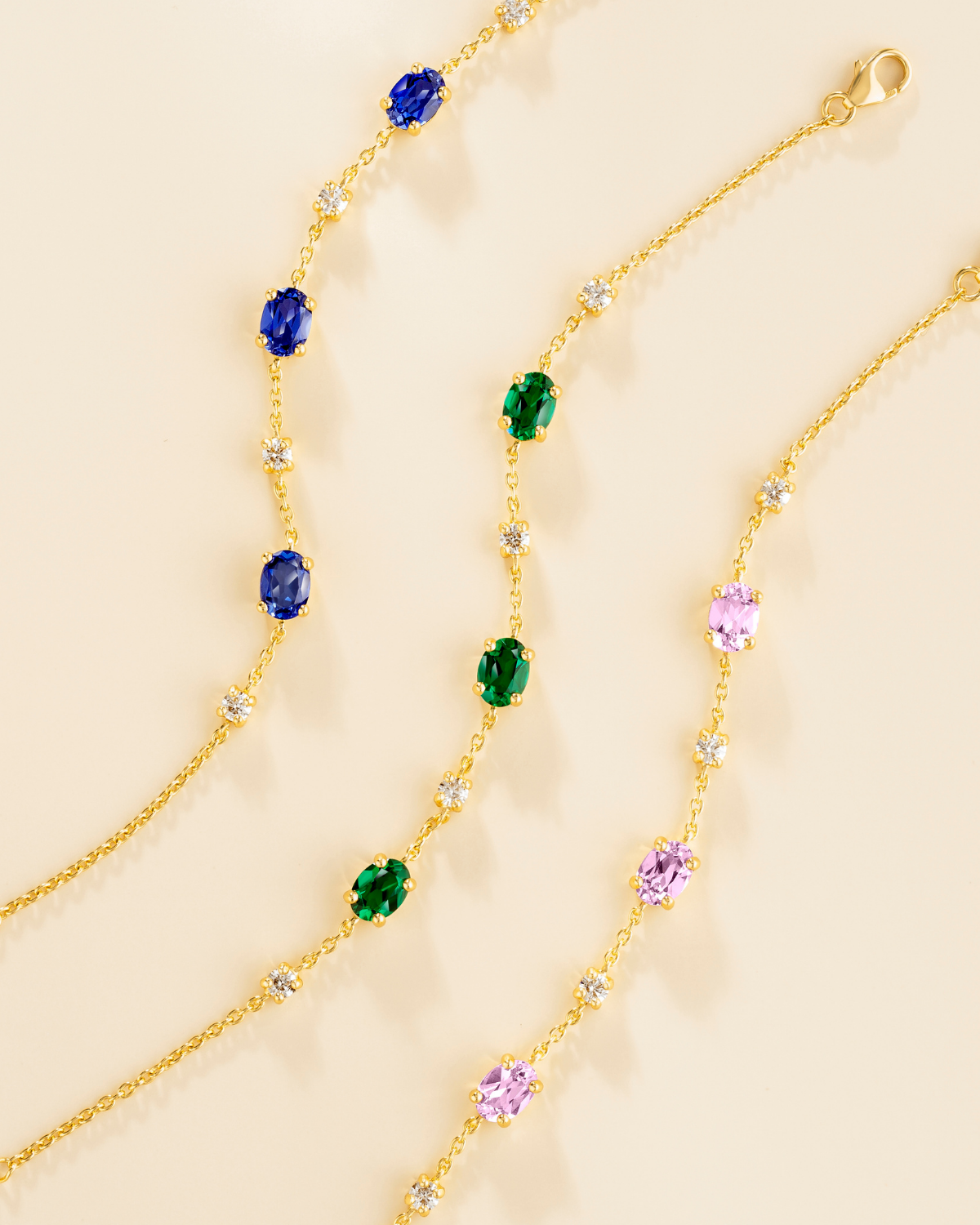 Pink Sapphire Bracelet in 18k Gold Vermeil