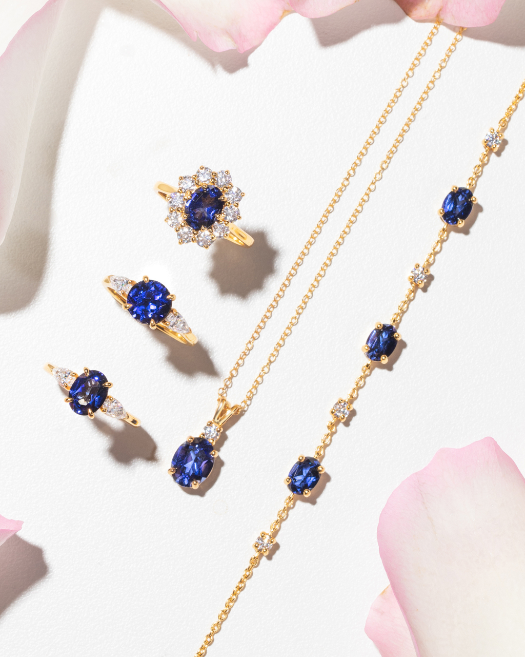 Blue Sapphire Bracelet in 18k Gold Vermeil