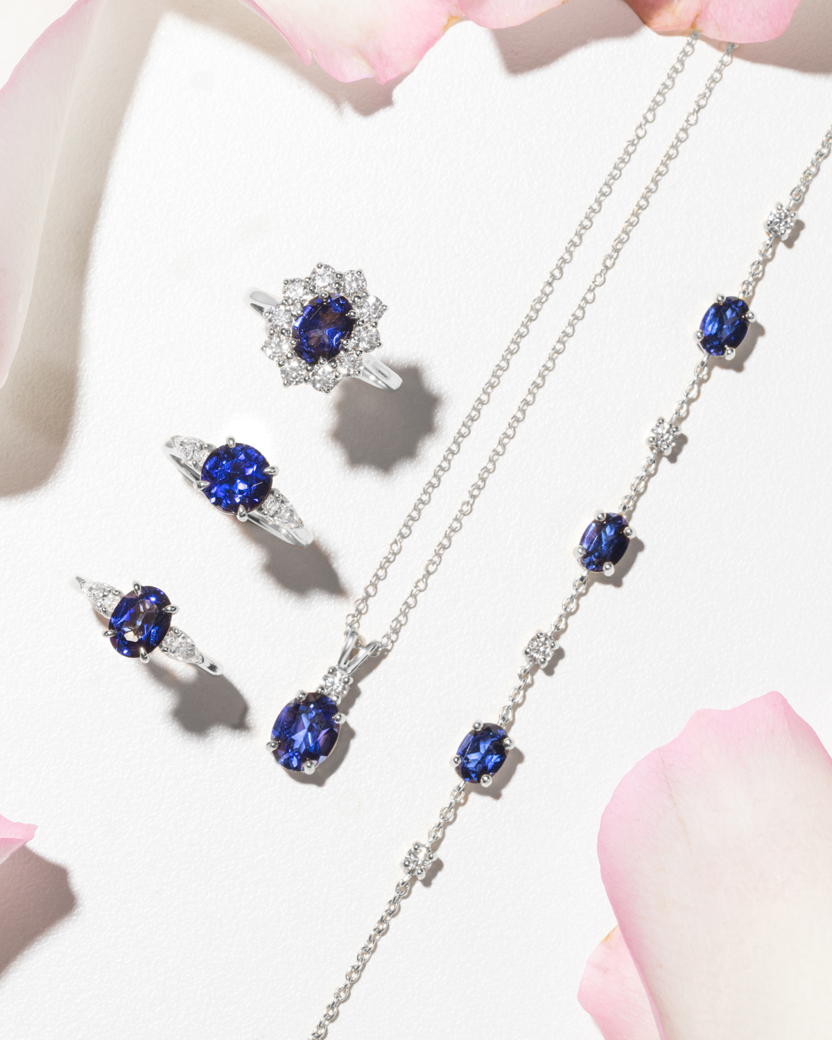 Blue Sapphire Bracelet in Sterling Silver
