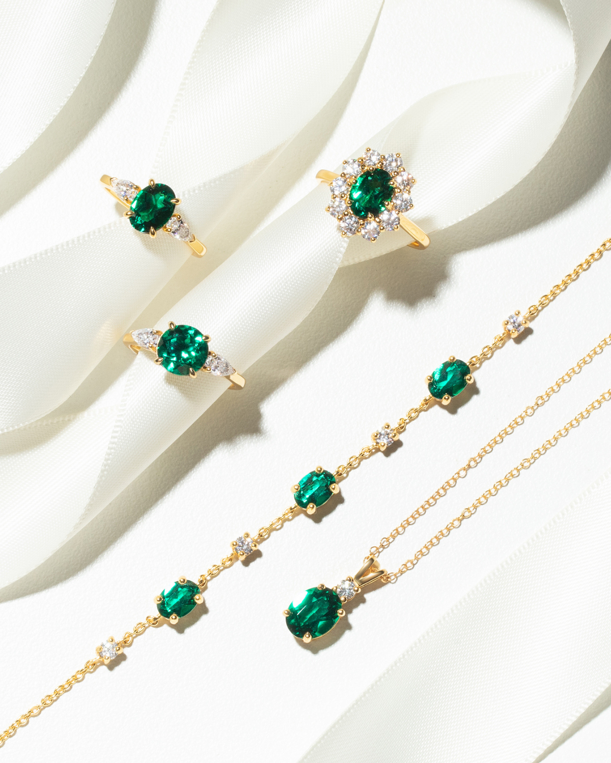 Emerald Bracelet in 18k Gold Vermeil