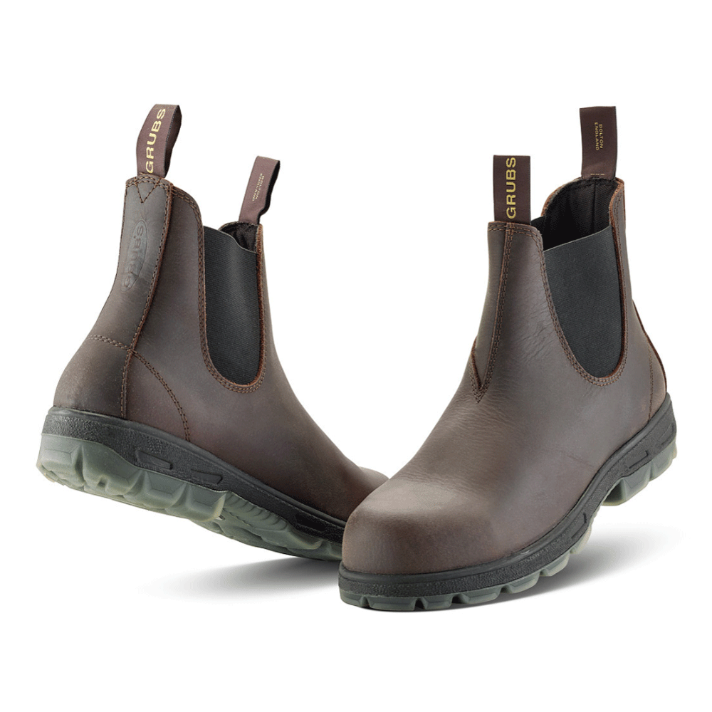 Grubs Fury Safety Water-Repellent Composite Toe Cap Work Dealer Boot Various Colours Mahogany