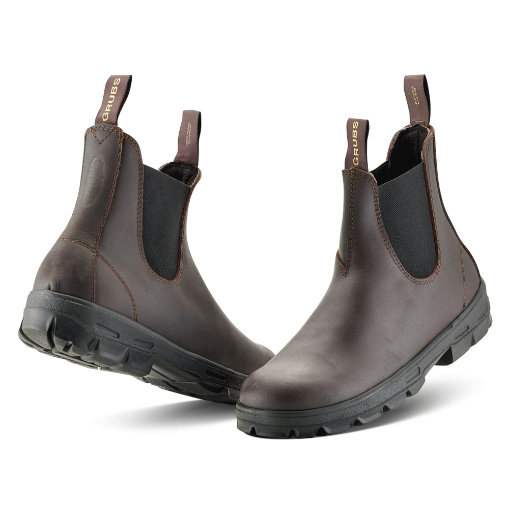 Grubs Whirlwind Water-Repellent Leather Dealer Boot Non Safety Various Colours Mahogany