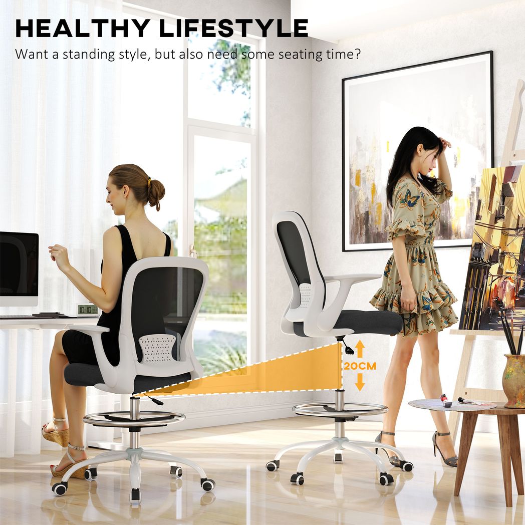 Mesh Draughtsman Chair, Ergonomic Drafting Chair