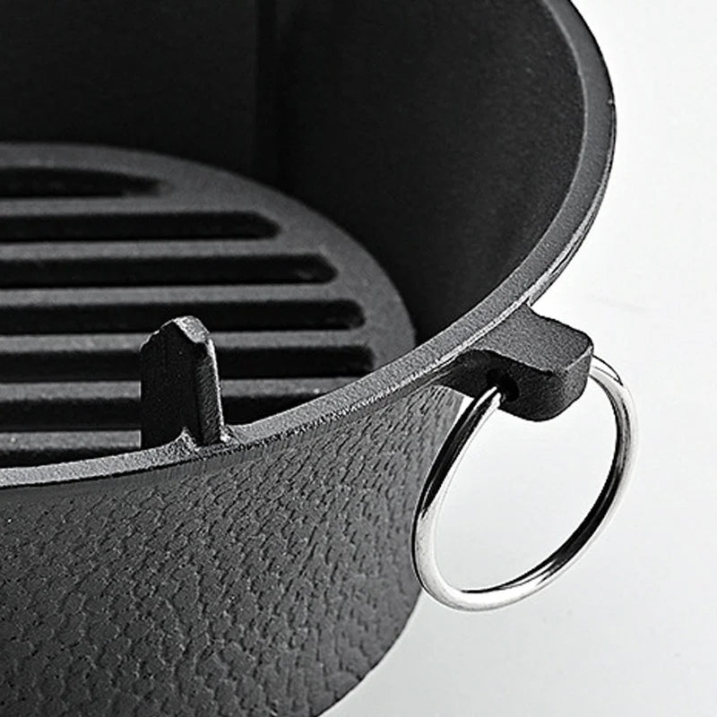 Portable Cast Iron Charcoal Stove – Suitable for Outdoor BBQ, Camping & Tabletop Cooking with Removable Grate