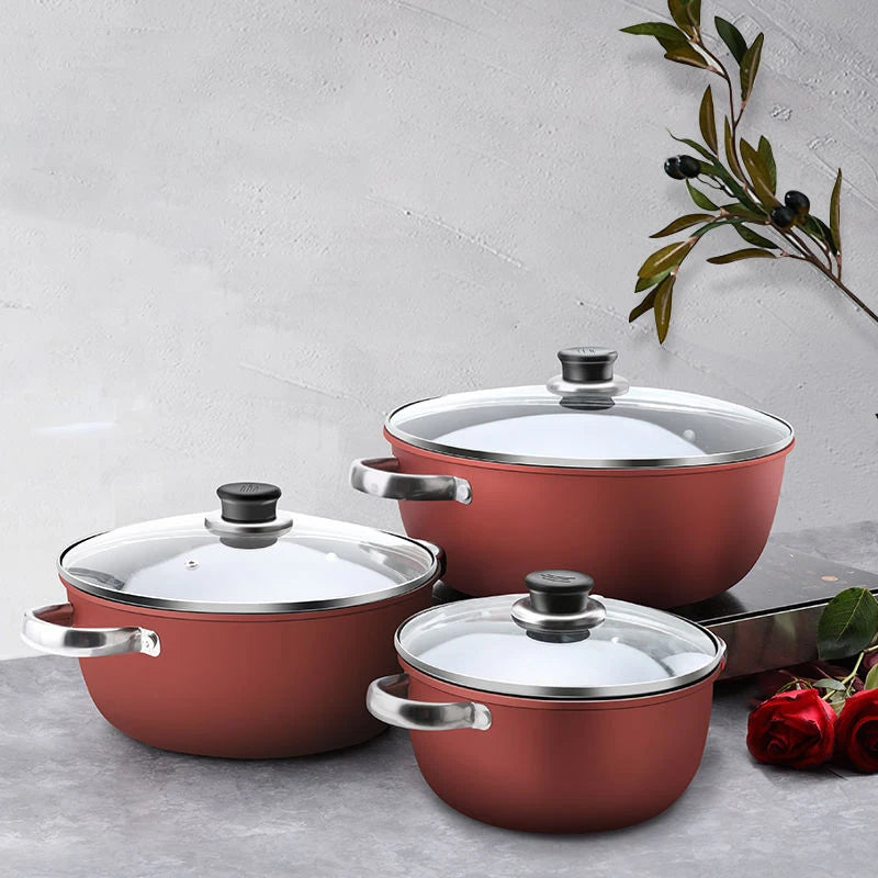 Soup Pot & Stock Pot with Lid – Thickened Base, Induction Compatible, Great for Soups, Stews, and Everyday Cooking