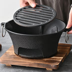 Portable Cast Iron Charcoal Stove – Suitable for Outdoor BBQ, Camping & Tabletop Cooking with Removable Grate