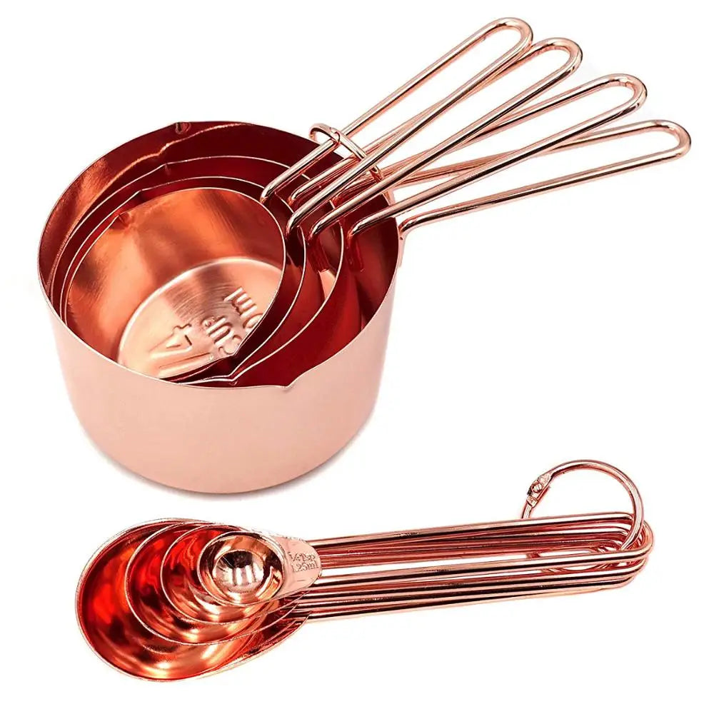 8-Piece Stainless Steel Measuring Spoons & Cups Set