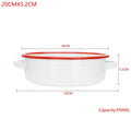 White & Red Enamel Baking Dish with Dual Side Handles – Deep Round Pan for Baking, Roasting, and Serving, Oven & Induction Safe, 3 Sizes Available 20CMX5.2CM China Mainland