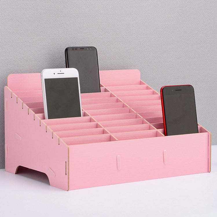 Wooden Multi-cell Mobile Phone Film Stand Desktop Display Rack, 30 Grids, Size: 31.5x23.5x18.5cm, 30 Grids, Black, 30 Grids, Pink, 30 Grids, Green – Durable Build, Easy to Use 30 Grids, Pink Pink
